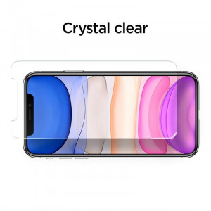 Закален стъклен протектор SPIGEN Align Master FC с инструмент за поставяне - iPhone 11 / XR с черна рамка - Img 10