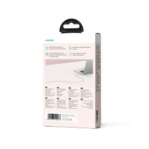 Кабел за зареждане и данни с оплетка JOYROOM Multi-Color SA34-CC3 USB Type C към USB Type C 60W с бързо зареждане 1m розов - Img 6