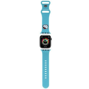 Каишка HELLO KITTY Silicone Kitty Head strap - Apple Watch 41mm Series 9 / 41mm Series 8 / 41mm Series 7 / 40mm Series 6 / 40mm SE / 40mm Series 5 / 40mm Series 4 / 38mm Series 3 / 38mm Series 2 / 38mm (1st gen) син - Img 1
