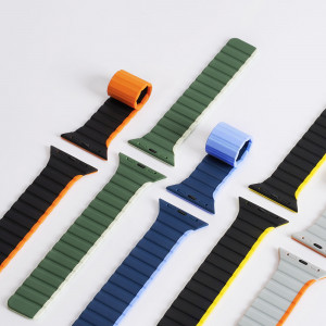Магнитна каишка Dux Ducis LD - Apple Watch 41mm Series 9 / 41mm Series 8 / 41mm Series 7 / 40mm Series 6 / 40mm SE / 40mm Series 5 / 40mm Series 4 / 38mm Series 3 / 38mm Series 2 / 38mm (1st gen) черна / оранжева - Img 4