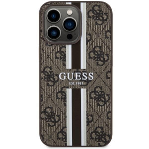 Оригинален гръб GUESS 4G Printed Stripe MagSafe GUHMP13LP4RPSW - iPhone 13 Pro кафяв - Img 3