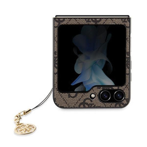 Оригинален калъф GUESS 4G Charms - Samsung Galaxy Z Flip5 кафяв - Img 3