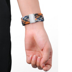 Плетена каишка Fabric - Watch 9 / Apple Watch 41mm Series 9 / 41mm Series 8 / 41mm Series 7 / 40mm Series 6 / 40mm SE / 40mm Series 5 / 40mm Series 4 / 38mm Series 3 / 38mm Series 2 оранжев - Img 3