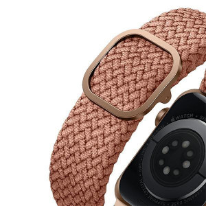 Плетена каишка UNIQ Aspen - Apple Watch 45mm Series 9 / 45mm Series 8 / 45mm Series 7 / 44mm SЕ (2nd gen) / 44mm SE / 44mm Series 6 / 44mm Series 5 / 44mm Series 4 / 42mm Series 3 / 42mm Series 2 розов - Img 5