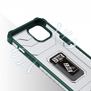 Подсилен гръб със стойка Crystal Ring - iPhone 13 mini зелен - Img 6