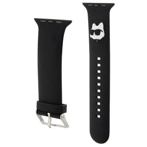 Силиконова каишка Karl lagerfeld 3D Rubber Choupette Heads Strap - Apple Watch 41mm Series 9 / 41mm Series 8 / 41mm Series 7 / 40mm Series 6 / 40mm SE / 40mm Series 5 / 40mm Series 4 / 38mm Series 3 / 38mm Series 2 / 38mm (1st gen) черен - Img 3