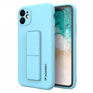 Силиконов гръб със стойка WOZINSKY Kickstand - Xiaomi Redmi 10X 4G / Redmi Note 9 светлосин - Img 1