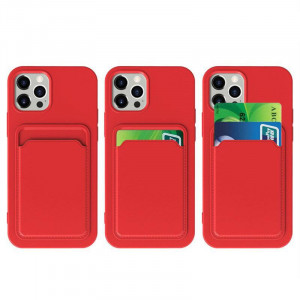 Силиконов гръб Card с портфейл за документи - Xiaomi Redmi 10X 4G / Redmi Note 9 червен - Img 10