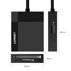Четец за карти памет UGREEN SD / micro SD / CF / MS към USB 3.0 (30231) черен - Img 6