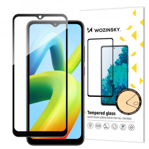 5D Full Glue закален стъклен протектор с пълно покритие WOZINSKY - Xiaomi Redmi A1 / A1+ / A2 / A2+ с черна рамка - Img 1