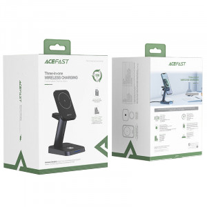 Безжично зарядно със стойка ACEFAST Qi 15W за iPhone (поддържа Magsafe), Apple Watch и AirPods (E3) черно - Img 5