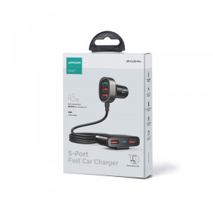 Зарядно за кола JOYROOM 45W 3x USB Type A с удължител за задната седалка 2x USB Type A (JR-CL03 Pro) черно - Img 5