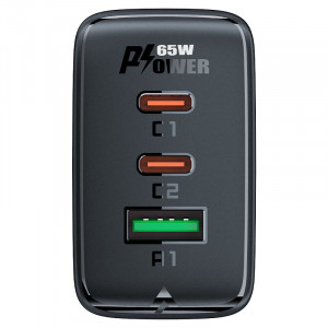 Зарядно за стена ACEFAST GaN 65W USB Type A / 2x USB Type C PPS PD QC4.0+ (A41) черно - Img 4