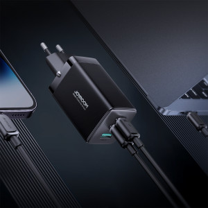 Зарядно за стена JOYROOM GaN 65W USB Type A / 2x USB Type C черен + кабел USB Type C към USB Type C 100W 1.2m (TCG01) черно - Img 13