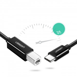 Кабел за принтер UGREEN USB Type C към USB Type B 480Mb/s 2m черен (US241) - Img 3