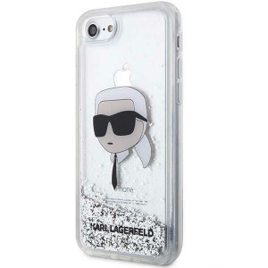Оригинален твърд гръб KARL LAGERFELD Glitter Karl Head KLHCI8LNKHCH - iPhone 7 / 8 / SE (2nd gen) / SE (3rd gen) сребрист - Img 2