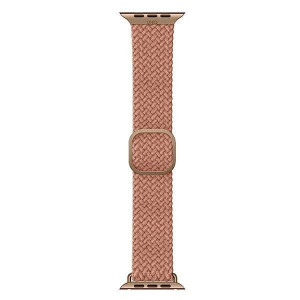 Плетена каишка UNIQ Aspen - Apple Watch 45mm Series 9 / 45mm Series 8 / 45mm Series 7 / 44mm SЕ (2nd gen) / 44mm SE / 44mm Series 6 / 44mm Series 5 / 44mm Series 4 / 42mm Series 3 / 42mm Series 2 розов - Img 6