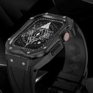 Подсилен стоманен корпус с каишка KINGXBAR CYF140 2in1 - Apple Watch 44mm SE / 44mm Series 6 / 44mm Series 5 / 44mm Series 4 сребрист - Img 9