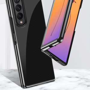 Прозрачен калъф с цветна рамка Plating - Samsung Galaxy Z Fold4 черен - Img 2