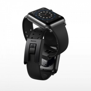 Силиконова каишка Baseus Slip-Thru - Apple Watch 40mm SE / 40mm Series 6 / 40mm Series 5 / 40mm Series 4 / 38mm Series 3 (LBWSE-01) черен - Img 4