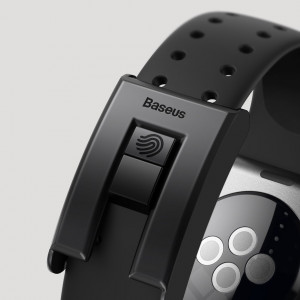 Силиконова каишка Baseus Slip-Thru - Apple Watch 40mm SE / 40mm Series 6 / 40mm Series 5 / 40mm Series 4 / 38mm Series 3 (LBWSE-01) черен - Img 16