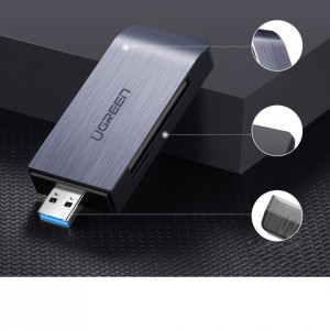 Четец за карти памет UGREEN SD / micro SD / CF / MS към USB 3.0 (50541) сив - Img 10