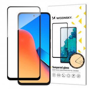 5D Full Glue закален стъклен протектор с пълно покритие WOZINSKY - Xiaomi Redmi 12 / Note 12R / Poco M6 Pro с черна рамка - Img 1