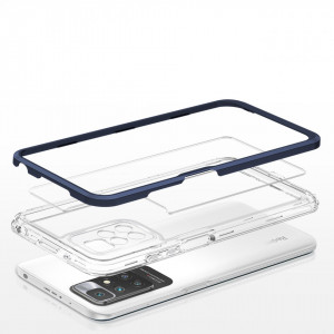 Гръб Clear 3в1 с гел рамка - Xiaomi Redmi 10 / 10 2022 / Note 11 4G син - Img 5