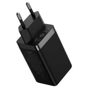 Зарядно за стена BASEUS GaN5 Pro 65W USB Type A / 2x USB Type C + кабел USB Type C към USB Type C 100W черно - Img 3