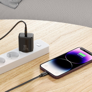 Зарядно за стена JOYROOM JR-TCF06 20W USB Type C Power Delivery + кабел USB Type C към Lightning черно - Img 8