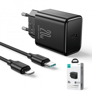 Зарядно за стена JOYROOM JR-TCF06 20W USB Type C Power Delivery + кабел USB Type C към Lightning черно - Img 15