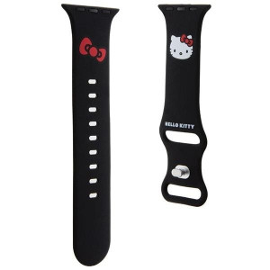 Каишка HELLO KITTY Silicone Kitty Head strap - Apple Watch 41mm Series 9 / 41mm Series 8 / 41mm Series 7 / 40mm Series 6 / 40mm SE / 40mm Series 5 / 40mm Series 4 / 38mm Series 3 / 38mm Series 2 / 38mm (1st gen) черен - Img 3