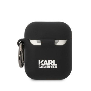 Оригинален калъф за слушалки Karl LAGERFELD Silicone Karl Head 3D KLA2RUNIKK - AirPods 1 / 2 черен - Img 2