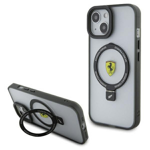 Оригинален твърд гръб FERRARI Ring Stand 2023 FEHMP15SUSCAH - iPhone 15 прозрачен - Img 1