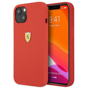 Оригинален твърд гръб FERRARI Silicone FESSIHCP13SRE - iPhone 13 mini червен - Img 1