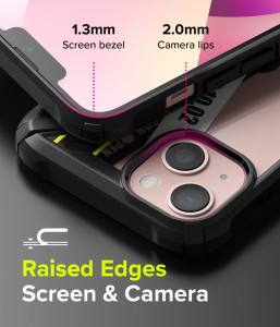 Подсилен гръб RINGKE Fusion X със силиконов бъмпер - iPhone 13 mini (Ticket band) черен - Img 5