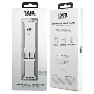 Силиконова каишка Karl lagerfeld 3D Rubber Karl Head strap - Apple Watch Ultra 49mm / Ultra 2 49mm / 45mm Series 9 / 45mm Series 8 / 45mm Series 7 / 44mm SЕ (2nd gen) / 44mm SE / 44mm Series 6 / 44mm Series 5 / 44mm Series 4 / 42mm Series 3 / 42mm Series - Img 4