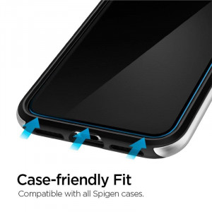 2 бр. закален стъклен протектор SPIGEN Align Master TR Slim с инструмент за поставяне - iPhone 11 / XR - Img 14