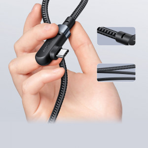90° кабел за зареждане и данни ACEFAST USB Type C към USB Type C 100W 20V 5A 2m (C5-03) черен - Img 7