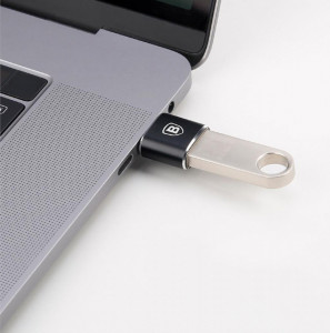 Адаптер On-the-Go BASEUS USB Type C към USB Type A 2.0 2.4A (CAT On-the-Go-01) черен - Img 9