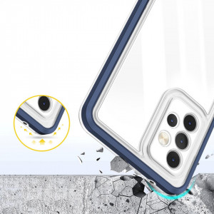 Гръб Clear 3в1 с гел рамка - Samsung Galaxy A04s / A13 5G син - Img 6