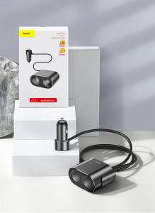 Зарядно за кола BASEUS 2x USB Type A 17W 3.1A + разклонител 2x вход за запалка 80W (CRDYQ-01) черно - Img 19