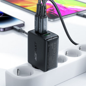 Зарядно за стена ACEFAST GaN 65W USB Type A / 2x USB Type C PPS PD QC4.0+ (A41) черно - Img 6