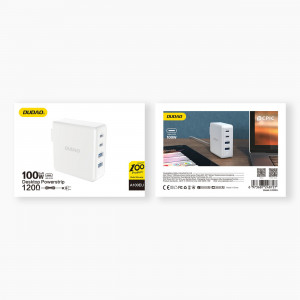 Зарядно за стена DUDAO GaN 100W 2x USB Type A / 2x USB Type C бяло - Img 5