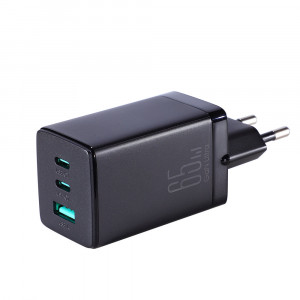 Зарядно за стена JOYROOM GaN 65W USB Type A / 2x USB Type C черен + кабел USB Type C към USB Type C 100W 1.2m (TCG01) черно - Img 3