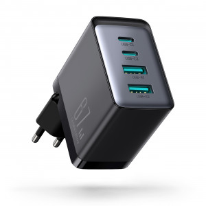 Зарядно за стена JOYROOM GaN 67W 2x USB Type A / 2x USB Type C черен (TCG02) + кабел USB Type C към USB Type C 100W 1.2m черно - Img 1