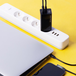 Зарядно за стена WOZINSKY GaN 65W USB Type A / USB Type C PD QC3.0 (WWCG01) черно - Img 16