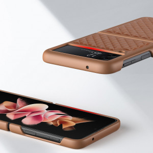 Калъф от естествена кожа DUX DUCIS Venice - Samsung Galaxy Z Flip3 5G кафяв - Img 9