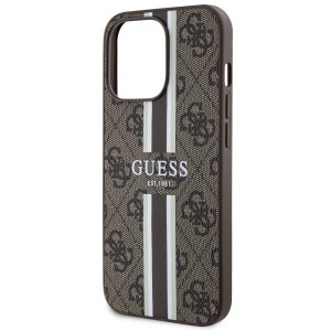 Оригинален гръб GUESS 4G Printed Stripe MagSafe GUHMP13LP4RPSW - iPhone 13 Pro кафяв - Img 6