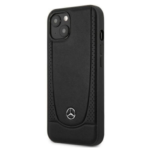 Оригинален твърд гръб от естествена кожа MERCEDES Urban MEHCP13SARMBK - iPhone 13 mini черен - Img 2